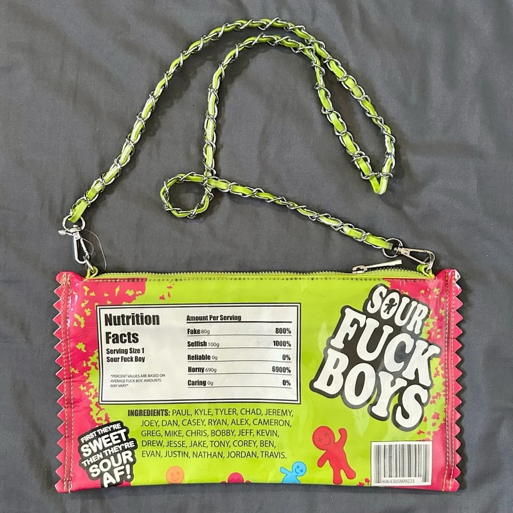 Current Mood Sour F* Boys Shoulder Bag Dolls Kill Sour Candy Clutch Parody - Picture 5 of 9